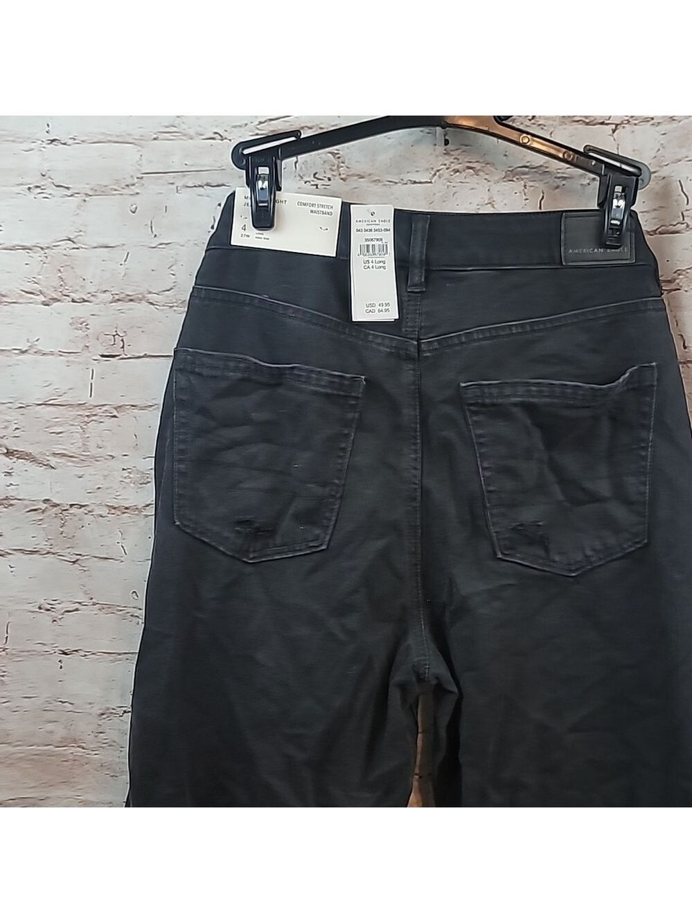American eagle black mom jeans 4 long new nwt - Picture 5 of 7